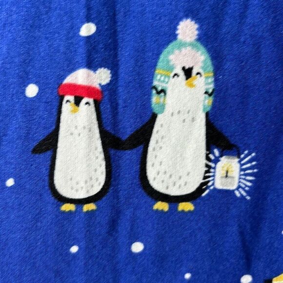 Secret Treasures winter fun print on blue soft pajama top XL - Picture 2 of 11